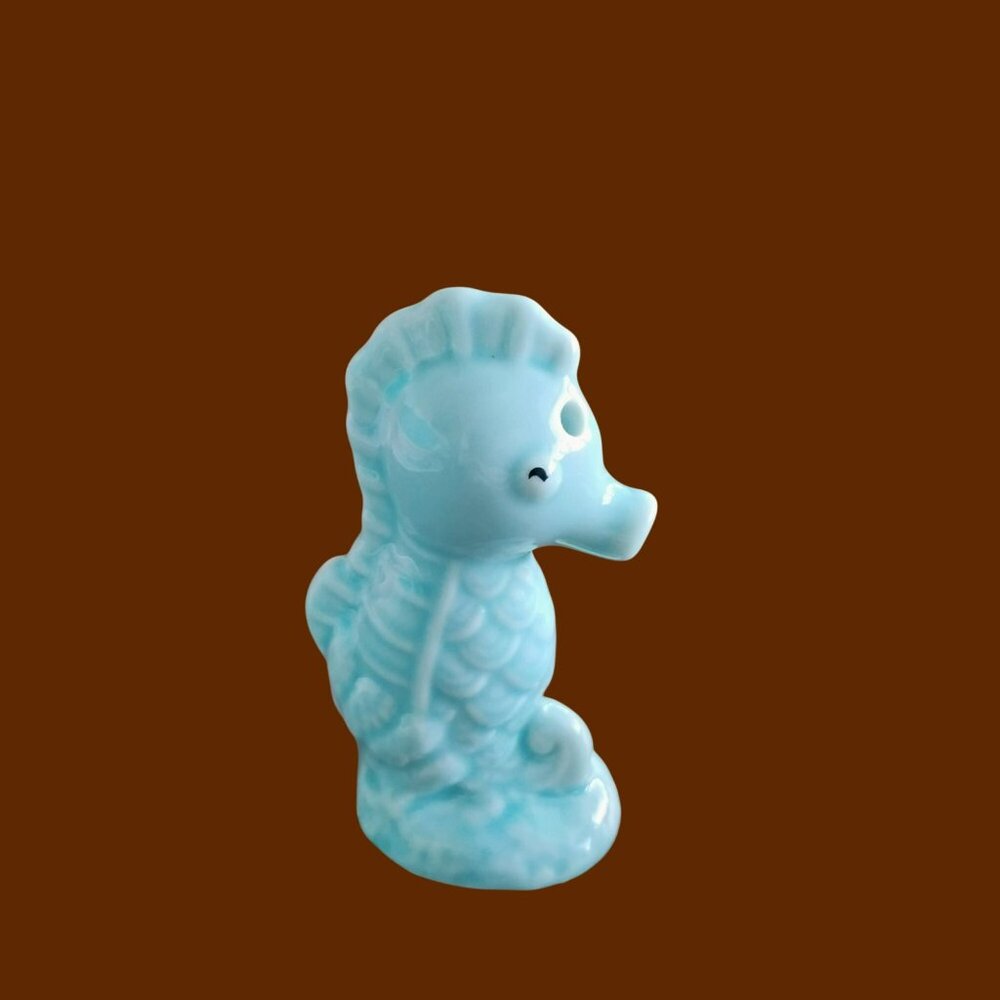 Ceramic Seahorse Turtle Salt & Pepper Shaker Set, Aqua Blue Coastal Beach Decor - Picture 5 of 5